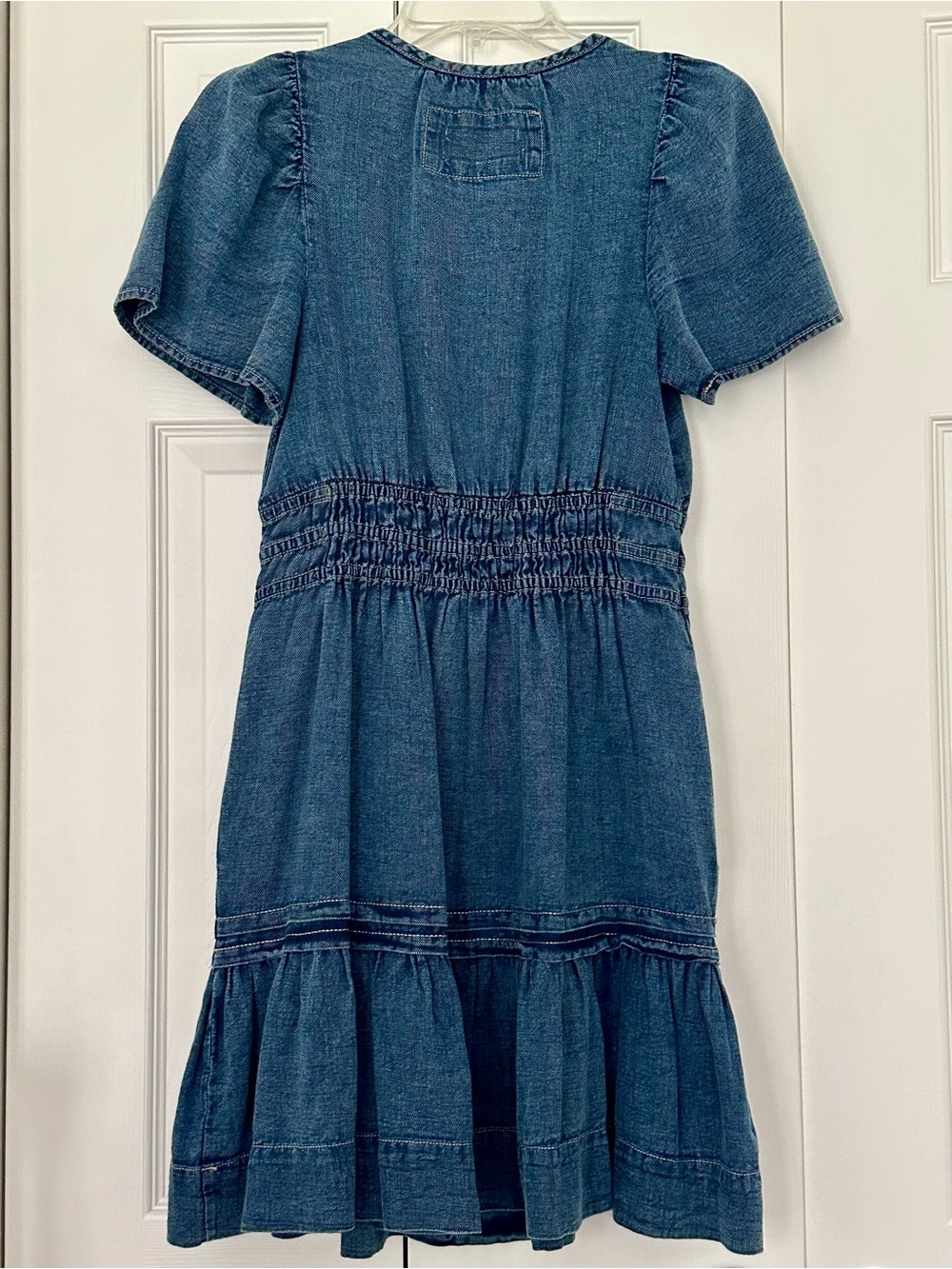 Anthropologie Smocked-Waist Denim Mini Dress - Picture 4 of 5
